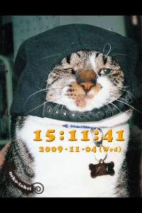 オモシロ猫のねこ時計