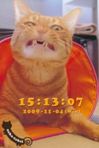 オモシロ猫のねこ時計